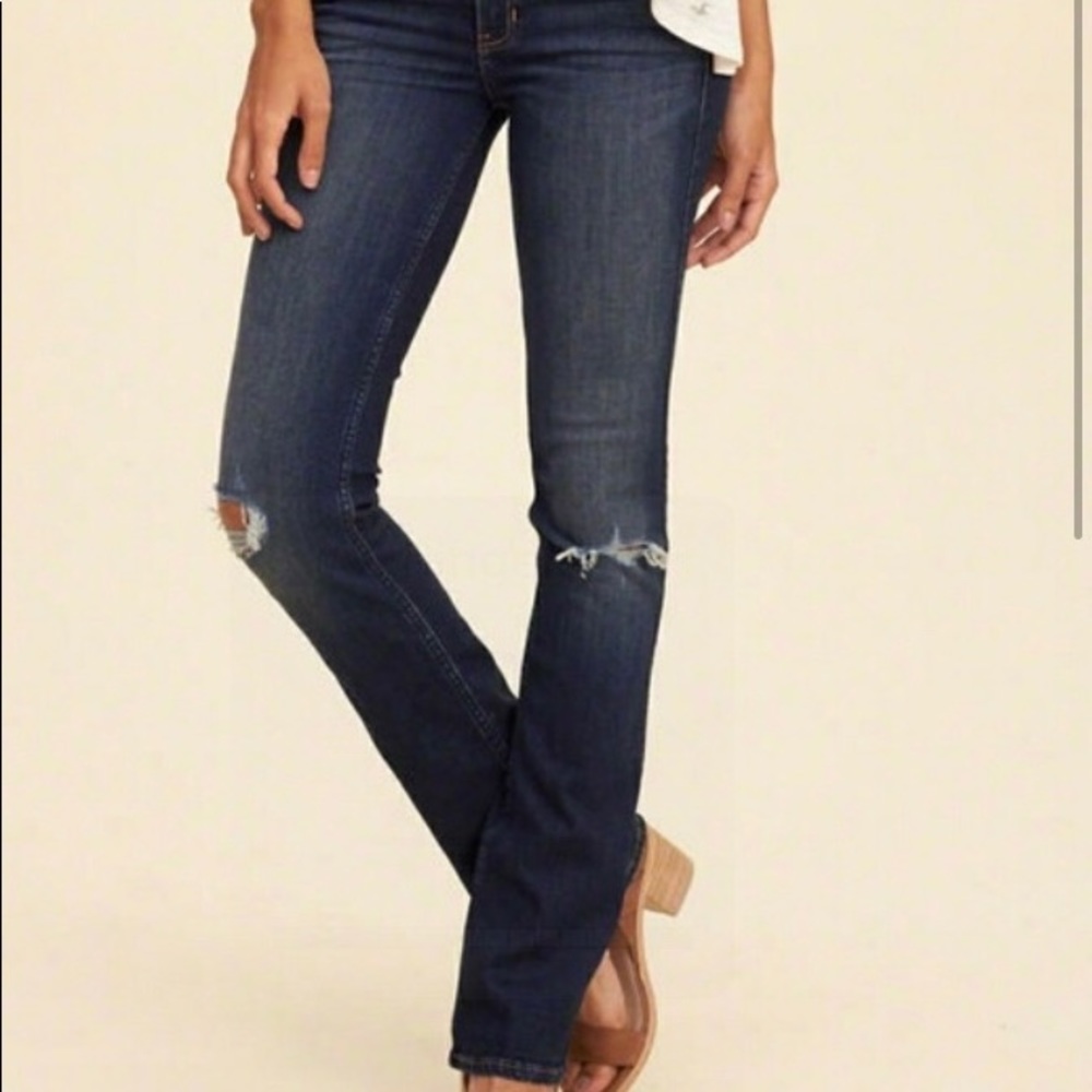 Dark blue boot cut jeans